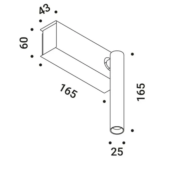 Applique murale, Mira Switch, avec interrupteur, noir mat, LED, 2700K, 327lm, L16,5cm, H16,5cm - Davide Groppi