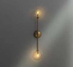 Applique murale, Miron , laiton brossé, L15cm, H75cm - Schwung