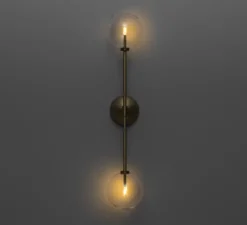 Applique murale, Miron , laiton brossé, L15cm, H75cm - Schwung