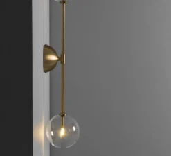 Applique murale, Miron , laiton brossé, L15cm, H75cm - Schwung