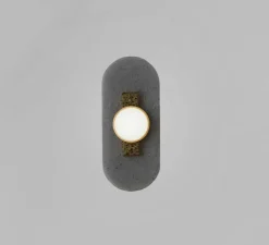 Applique*CTO lighting Applique murale, Modulo single, , LED, dim, 2700K, lm, L12cm, H28cm - verre fumé, laiton satiné