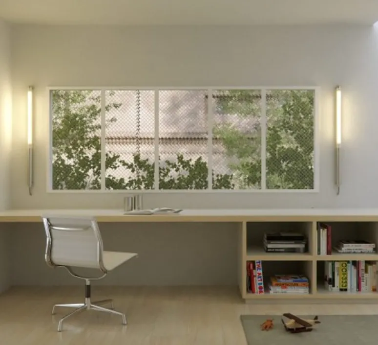 Applique*Sammode Applique murale, Mondrian, inox, dimmable, 2700K, 500lm, LED, Ø4cm, H100cm, IP68, - gris