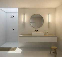 Applique*Sammode Applique murale, Mondrian, inox, dimmable, 2700K, 500lm, LED, Ø4cm, H100cm, IP68, - gris