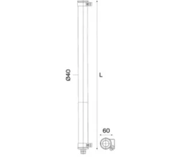 Applique*Sammode Applique murale, Mondrian 70, , IP66, LED, 2700K, 350 lm, Ø6cm, H62,9cm - inox