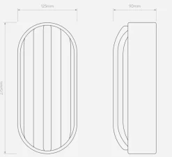 Applique murale, Montréal oval, noir mat, IP44, L12,5cm, H27,5cm - Astro