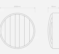 Applique murale, Montréal Round 300, noir mat, IP44, L30cm, H30cm - Astro