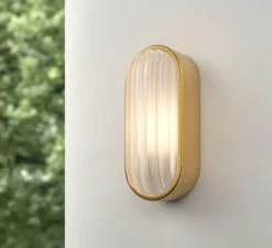 Applique*Astro Applique murale, Montreal Oval Coastal, , IP44, L12,5cm, H27,5cm - laiton brossé PVD