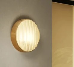 Applique murale, Montreal Round 300 Coastal, laiton brossé PVD, IP44, L30cm, H30cm - Astro