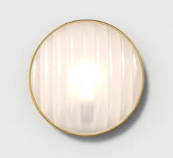 Applique murale, Montreal Round 300 Coastal, laiton brossé PVD, IP44, L30cm, H30cm - Astro