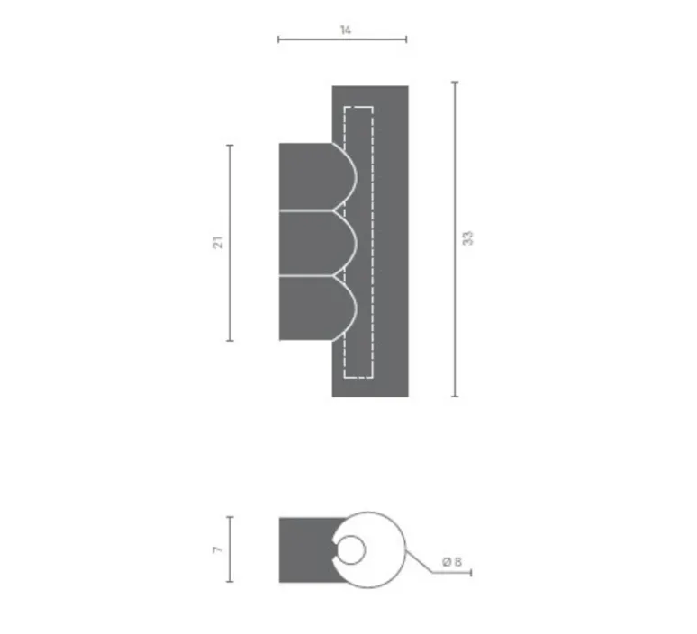 Applique*Matière Grise Applique murale, MULTITUDE 3, , L8cm, H33cm - noir mat