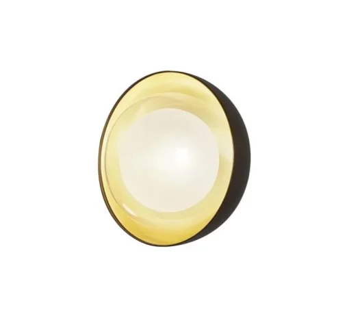 Applique murale, MUSE, laiton, noir, Ø15cm, P14cm, IP40 - Tooy