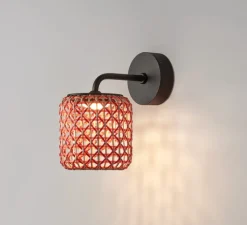 Applique*Bover Applique murale, Nans A/01 Outdoor, , IP66, LED, dim, 2700K, 503 lm, Ø26,5cm, H26cm - Brun graphite - Teinte rouge