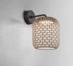 Applique*Bover Applique murale, Nans A/02 Outdoor, , IP66, LED, 2700K, 1450 lm, Ø29cm, H34,4cm - Brun graphite - Teinte beige