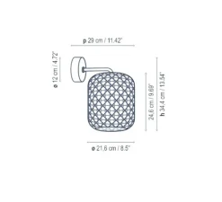 Applique*Bover Applique murale, Nans A/02 Outdoor, , IP66, LED, 2700K, 1450 lm, Ø29cm, H34,4cm - Brun graphite - Teinte beige