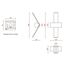 Applique*Tooy Applique murale, Nastro 563.43, , IP40, LED, dim, 2700K, 2300 lm, Ø22cm, H49cm - noir texturé, laiton brossé