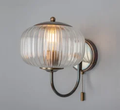 Applique murale, Nehir, laiton antique, L20cm, H26cm - Mullan Lighting