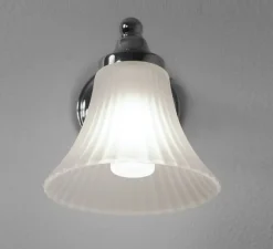 Applique murale, Nena, Chrome poli, blanc, IP44, L14cm, H16cm - Astro