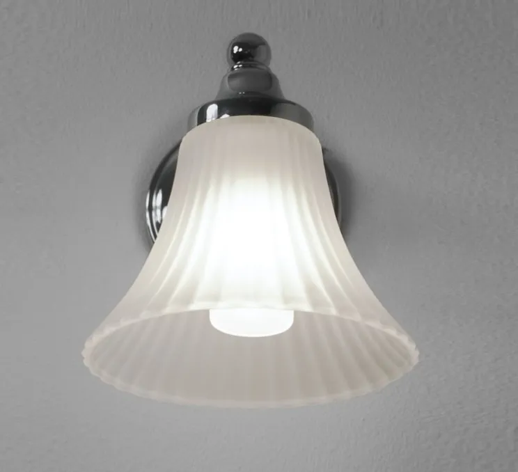 Applique murale, Nena, Chrome poli, blanc, IP44, L14cm, H16cm - Astro