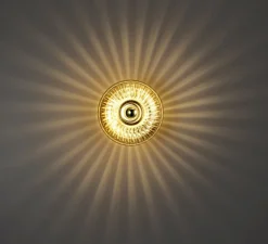 Applique murale, New GRACE, or avec collerette dorée, 2700K, 700lm, Ø28cm, H14cm - Elements Lighting