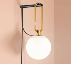 Applique*Artemide Applique murale, NH, , L14cm, H32,6cm - blanc, laiton, noir