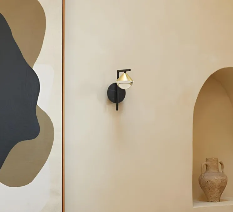 Applique murale, Nino A1275, marbre noir et métal doré, LED, dim, 2700K, 700 lm, L12cm, H23,2cm-Aromas del Campo