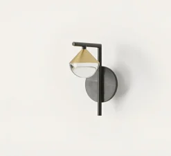 Applique murale, Nino A1275, marbre noir et métal doré, LED, dim, 2700K, 700 lm, L12cm, H23,2cm-Aromas del Campo