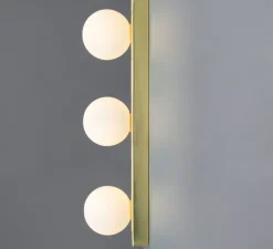 Applique*Mullan Lighting Applique murale, Noelani, laiton poli, verre opalin, IP44, Lcm, H40cm - laiton, verre opalin