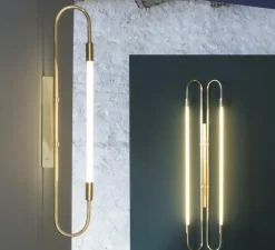 Applique murale, Néon simple, laiton, L6cm, H103cm - Magic Circus Editions