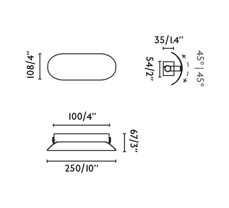 Applique murale, Novo 250, noir, LED, 2700K, 344 lm, L25cm, H10,8cm - Faro