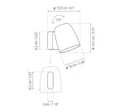 Applique*Bover Applique murale, Nut A/01 Outdoor, , IP66, LED, dim, 2700K, 950 lm, Ø15,5cm, H13,5cm - terracotta