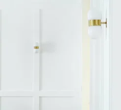 Applique murale, Nuvol double, laiton, verre opalin brillant, L10cm, H23cm - contain