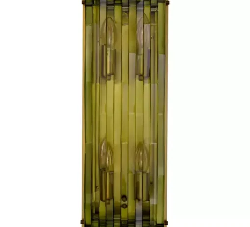 Applique*Eichholtz Applique murale, Nuvola L, , L18cm, H50cm - laiton antique, verre transparent vert
