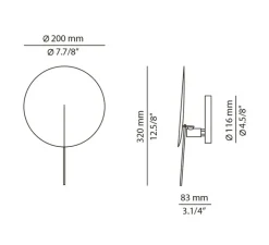Applique*Estiluz Applique murale, Obs, , LED, dim, 2700K, 1247 lm, L20cm, H29,5cm - blanc