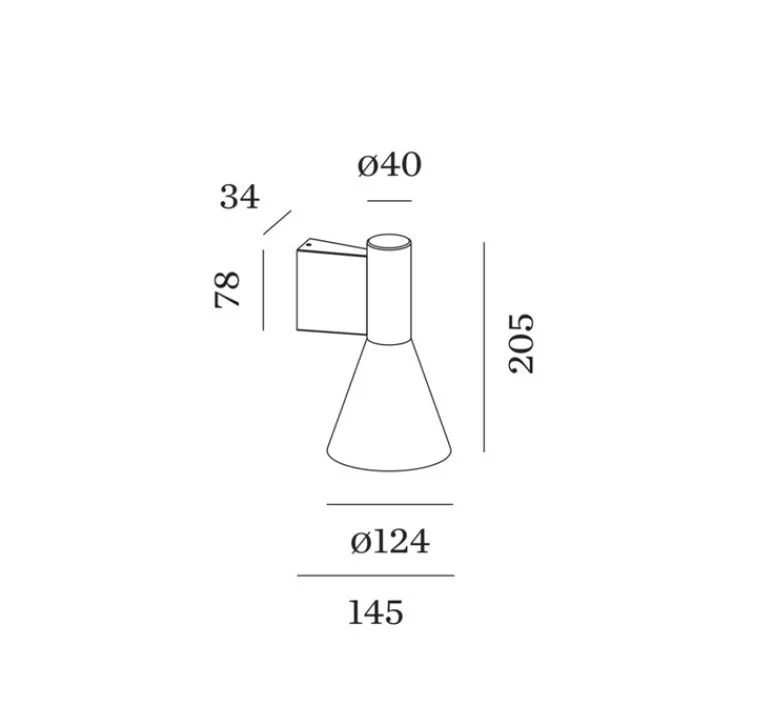 Applique*Wever&Ducré Applique murale, Odrey 1.4, , L12,4cm, H20,5cm - noir et or
