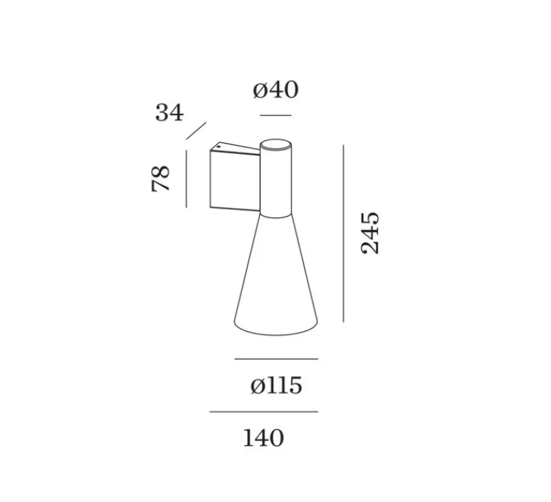 Applique*Wever&Ducré Applique murale, Odrey 1.5, noir mat et or, L11,5cm, H24,5cm - noir mat et laiton