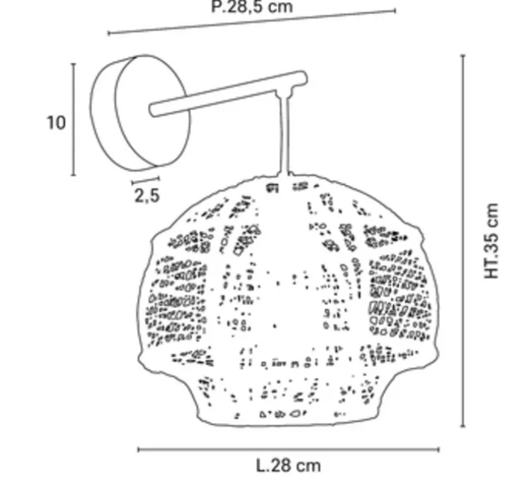 Applique murale, Odyssée , Beige, Ø28,5cm, H35cm - Market Set