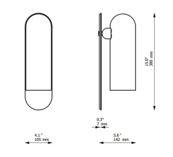 Applique murale, Odyssey Large, opalin et noir, L10,5cm, H38cm - Schwung