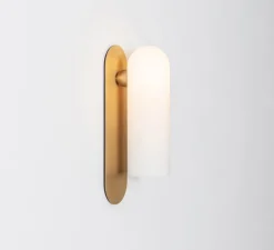 Applique murale, Odyssey Large, opalin et laiton poli, L10,5cm, H38cm - Schwung