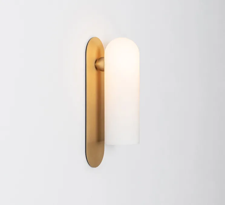 Applique murale, Odyssey Large, opalin et laiton poli, L10,5cm, H38cm - Schwung