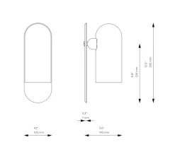 Applique*Schwung Applique murale, Odyssey Medium, , L10,5cm, H30,5cm - opalin et nickel poli