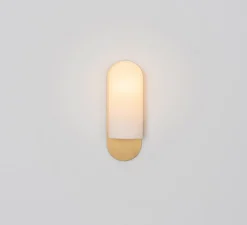 Applique*Schwung Applique murale, Odyssey Medium, opalin et laiton, L10,5cm, H30,5cm - opalin et laiton poli