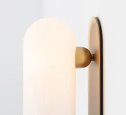 Applique*Schwung Applique murale, Odyssey Medium, opalin et laiton, L10,5cm, H30,5cm - opalin et laiton poli