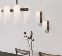 Applique*Schwung Applique murale, Odyssey Small, , L10,5cm, H23cm - opalin et nickel poli