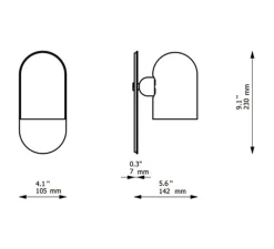 Applique murale, Odyssey Small, opalin et noir, L10,5cm, H23cm - Schwung