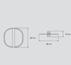 Applique*LZF Applique murale, Omma, , LED, dim, 3000K, 840 lm, L36cm, H36cm - blanc naturel, structure or