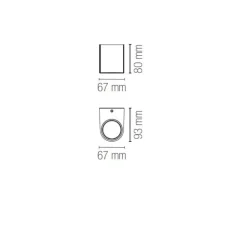 Applique murale, One, anthracite, IP54, L6,7cm, H8cm - Nedgis