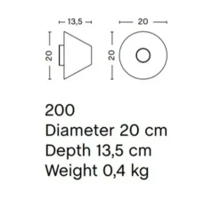 Applique murale, Ono Flush Mount 200, blanc, IP44, Ø20cm, P13.5cm - HAY