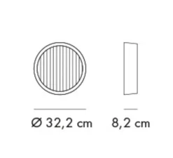 Applique*Axolight Applique murale, Orbis cannelé, , Ø32,2cm - noir