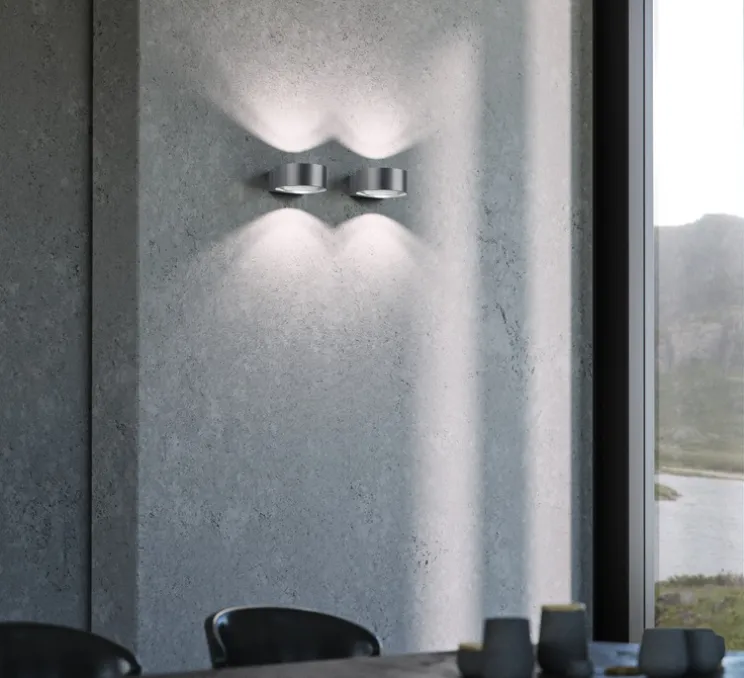 Applique murale, Orbit Wall W2, titanium, IP54, LED, 2700K, 2160 lm, L16,5cm, H5,5cm - Light Point