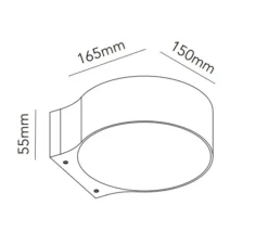 Applique murale, Orbit Wall W2, titanium, IP54, LED, 2700K, 2160 lm, L16,5cm, H5,5cm - Light Point